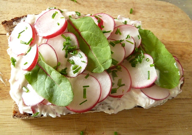 Radieschenbrot mit Frischkäse